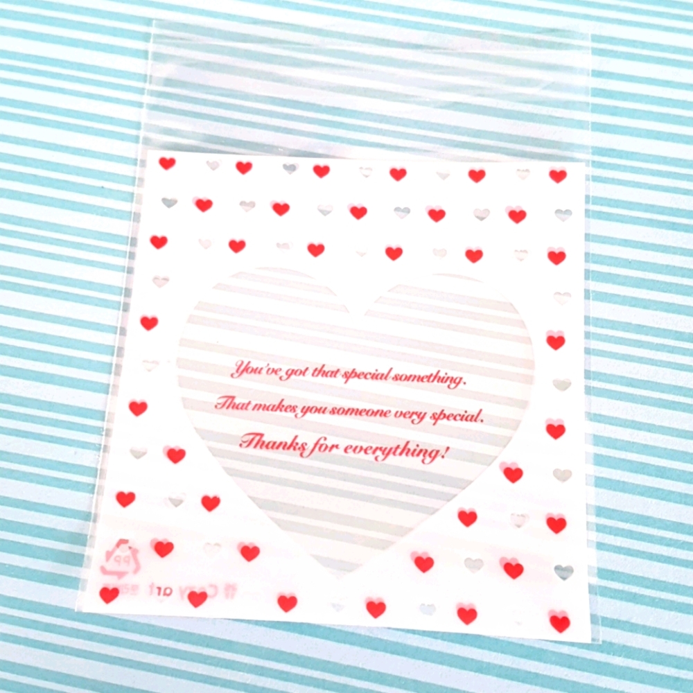 25 pcs Little Heart Clear Bags 3.94"x3.94" inches